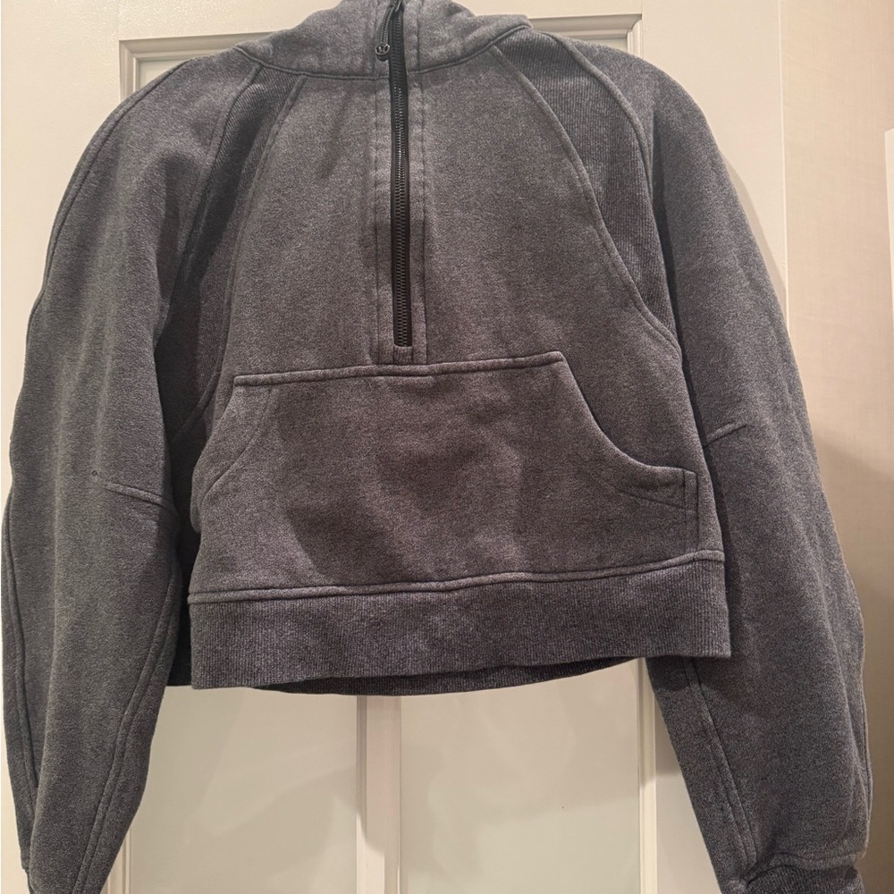 Lululemon Scuba Charcoal Half-Zip Hoodie Sweatshirt - Picture 5 of 6
